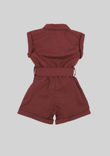 Load image into Gallery viewer, Burgundy Capped Sleeve Romper