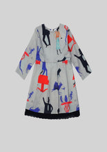Load image into Gallery viewer, Gray Pop Color Abstract Dress