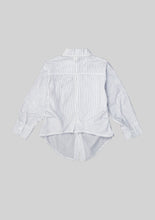 Load image into Gallery viewer, White Pinstriped Heart Button-up
