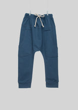 Load image into Gallery viewer, Blue Cotton Harem Joggers