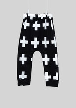 Load image into Gallery viewer, Black Cross Print Harem Joggers