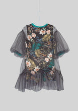 Load image into Gallery viewer, Sequined Floral Balloon Sleeve Chiffon Dress