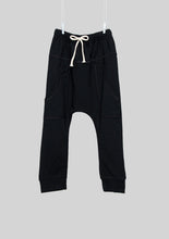 Load image into Gallery viewer, Black Cotton Harem Joggers