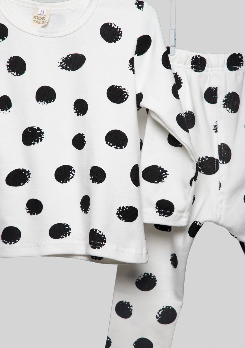 Black Polka Dot Pajamas – Ten Past Monkey - Main Image