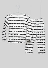 Load image into Gallery viewer, Black and White Scalloped Pajama Set