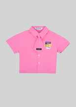 Load image into Gallery viewer, Pink Patched Button Up + Tie