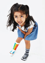 Load image into Gallery viewer, Rainbowface and Mr. Gray Mismatched Socks