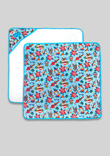 Load image into Gallery viewer, Six Bunnies Blue Tattoo Gingham Swaddle