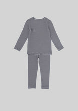 Load image into Gallery viewer, B&W Striped Pima Pajama Set