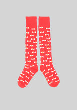 Load image into Gallery viewer, Red Bow Tie Knee High Socks
