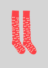 Load image into Gallery viewer, Red Bow Tie Knee High Socks