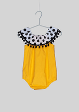 Load image into Gallery viewer, Polka Clown Collar Yellow Romper