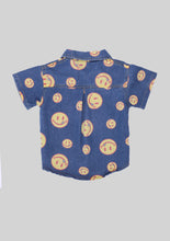Load image into Gallery viewer, Smiley Denim Collared Shirt