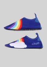 Load image into Gallery viewer, Blue Rainbow Slip Ons