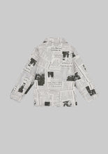 Load image into Gallery viewer, Pleather Newsprint Moto Jacket
