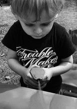 Load image into Gallery viewer, Six Bunnies Troublemaker Cursive Tee