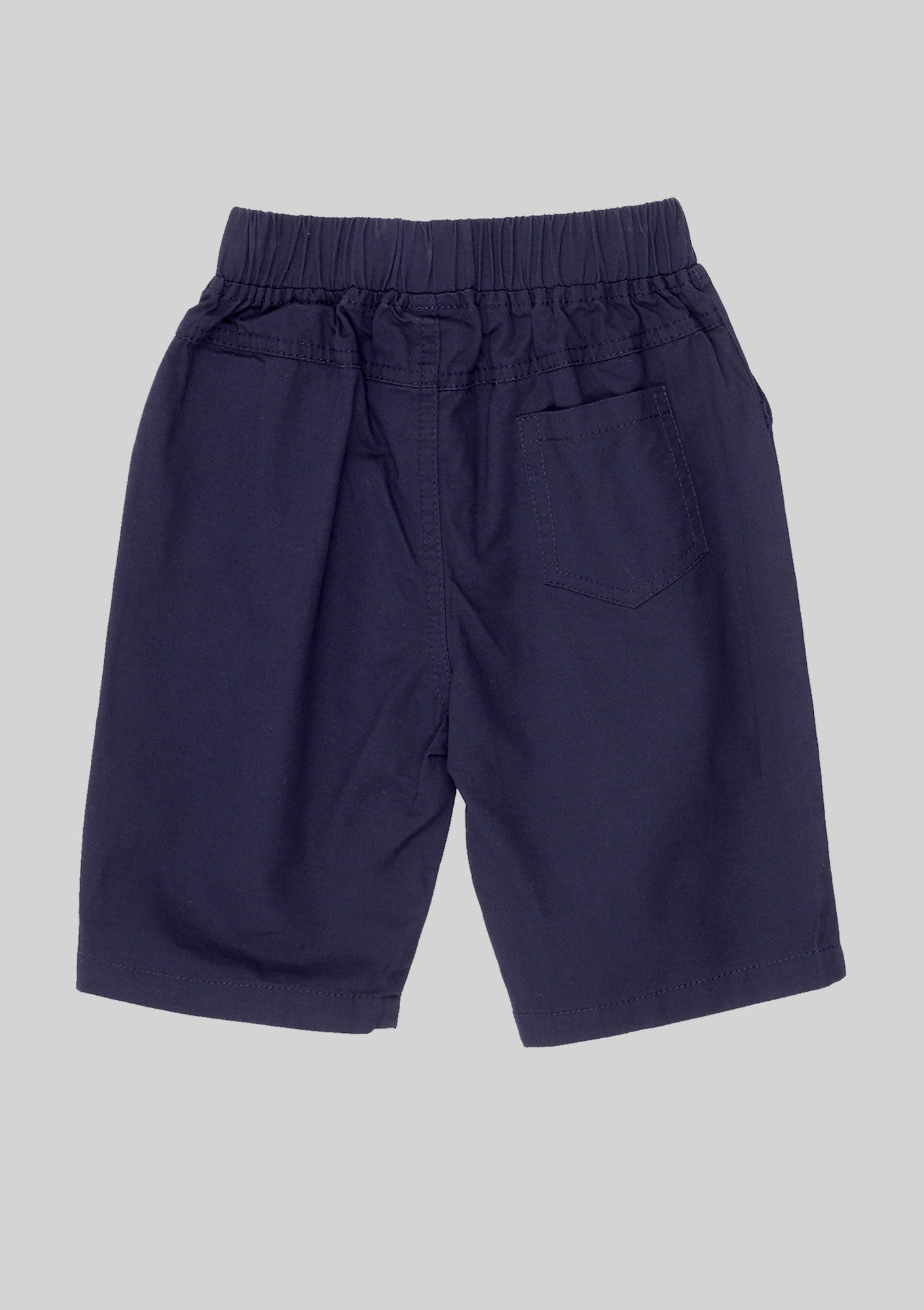 Navy Blue Smiley Drawstring Shorts