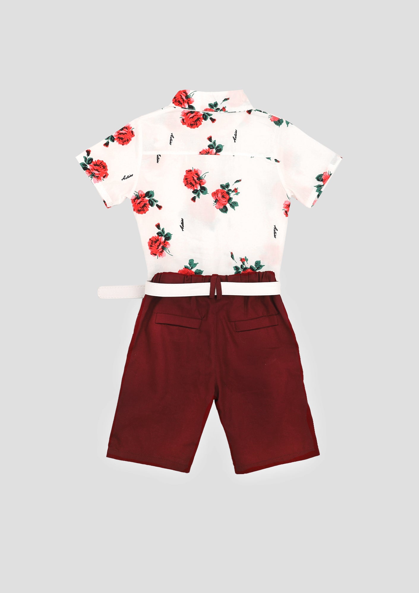 Rosy Bow Tie Shirt & Shorts Set