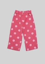 Load image into Gallery viewer, Pink Polka Denim Crop Pants
