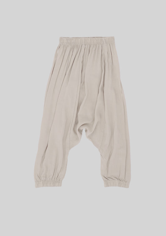 Beige Cropped Harem Pants