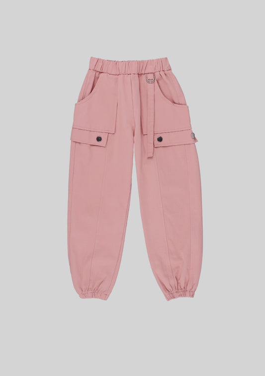 Pink Slim Cargo Pants