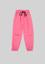 Load image into Gallery viewer, Pink Distressed Cropped Joggers