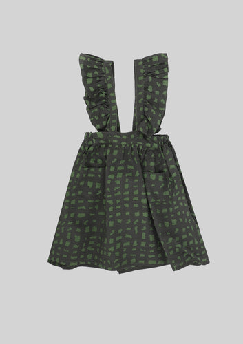 Green Seersucker Pinafore Dress