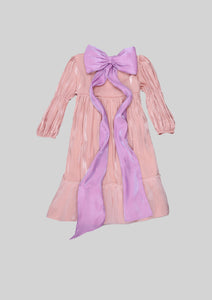 Pink Shimmer Dress with Exaggerated Bow