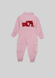 Pink Boilersuit with Chenille 'DCBL' Patch