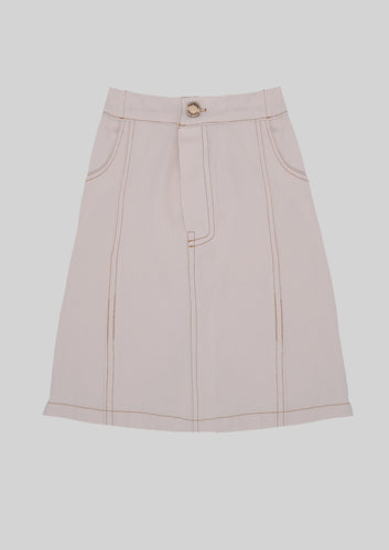 Ivory Denim Skirt