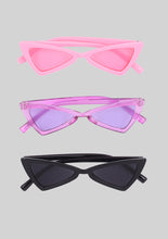 Load image into Gallery viewer, Lavender Clear Triangular Sunglasses