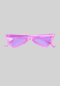Lavender Clear Triangular Sunglasses