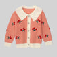 Salmon Cherry Retro Knit Cardigan