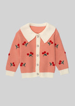 Load image into Gallery viewer, Salmon Cherry Retro Knit Cardigan