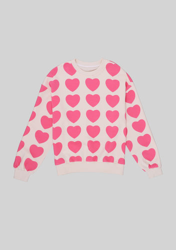 Pink Hearts Luxe Oversized Sweatshirt
