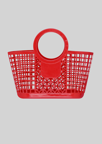 Red Jelly Grid Tote