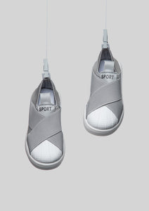 T-strap Shoes with Velcro - Celeste