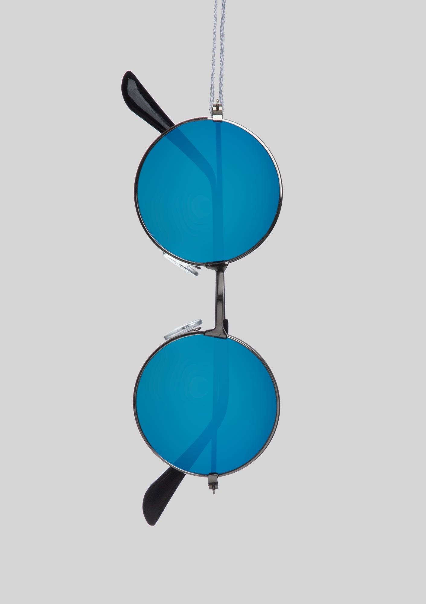 Round Blue Mirrored Sunglasses