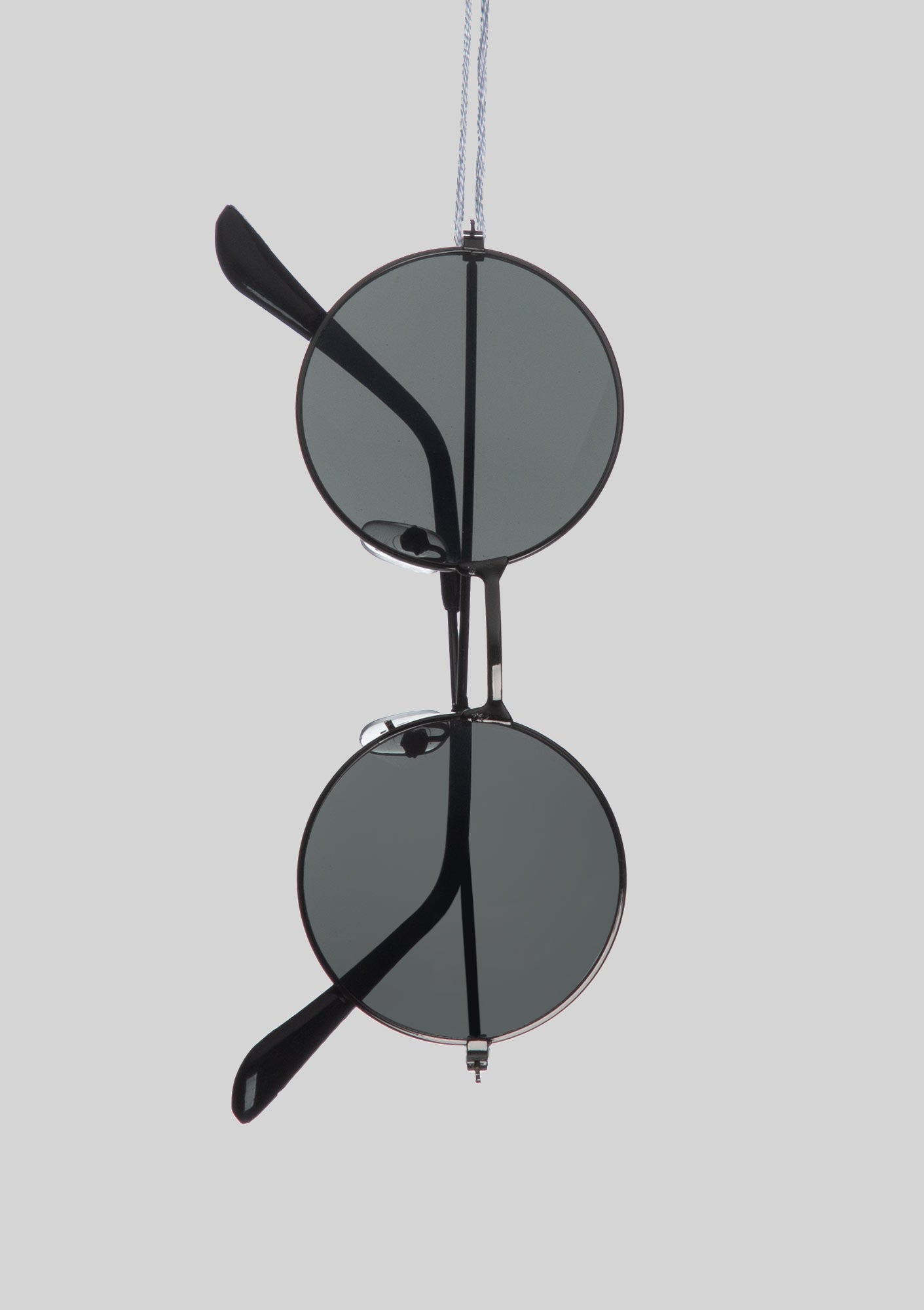 Round Black Gunmetal Frame Sunglasses
