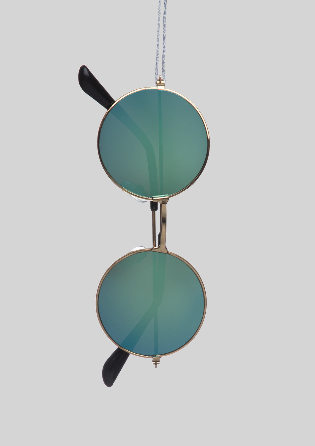 Round Green Mirrored Sunglasses