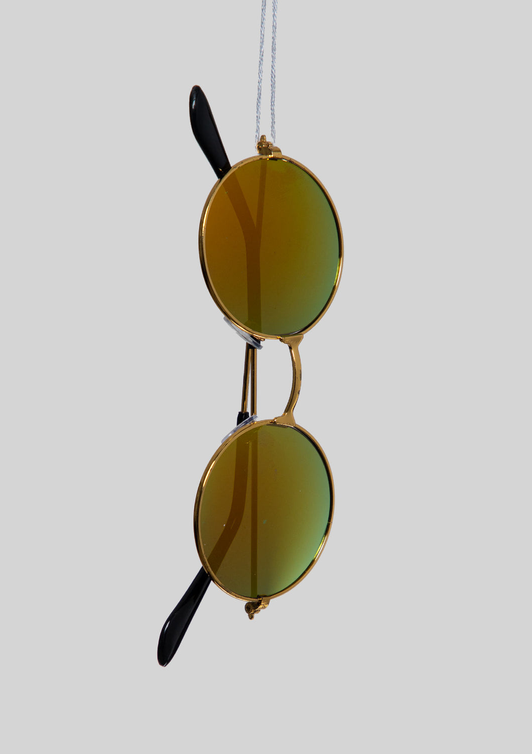 Round Amber Mirrored Sunglasses
