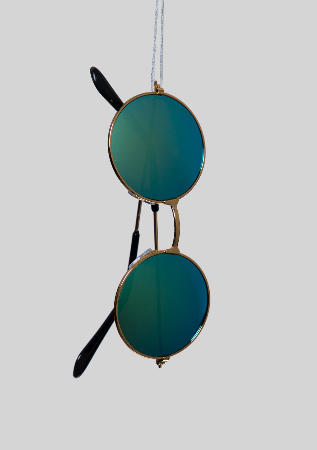 Round Teal Mirrored Sunglasses