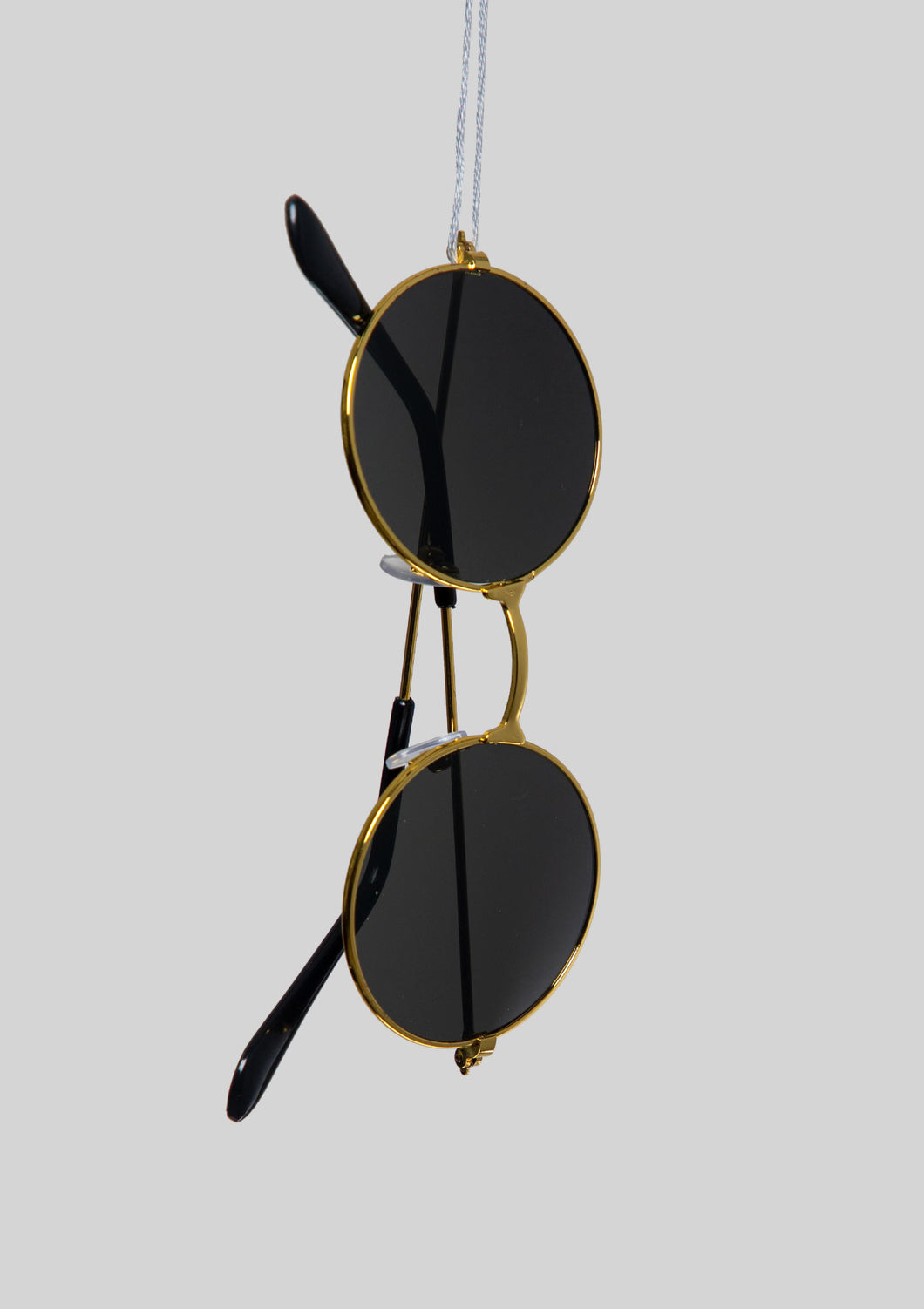 Round Black Gold Frame Sunglasses