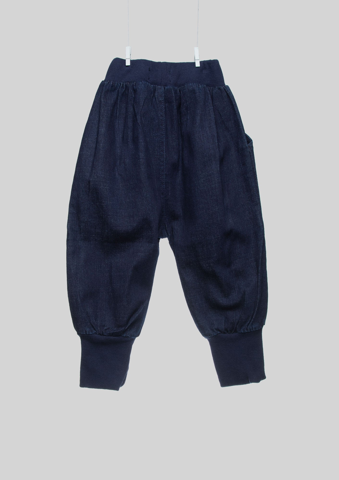 Blue Denim Oversized Pocket Harem Pants