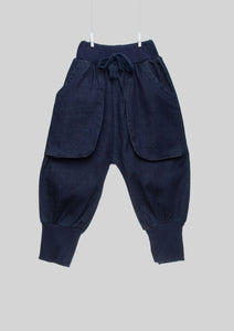 Blue Denim Oversized Pocket Harem Pants