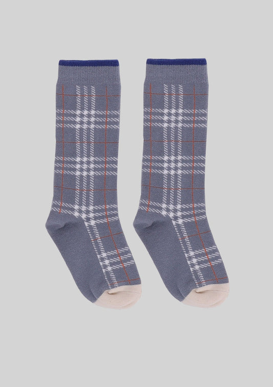 Dusty Blue Plaid Socks