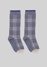 Load image into Gallery viewer, Dusty Blue Plaid Socks