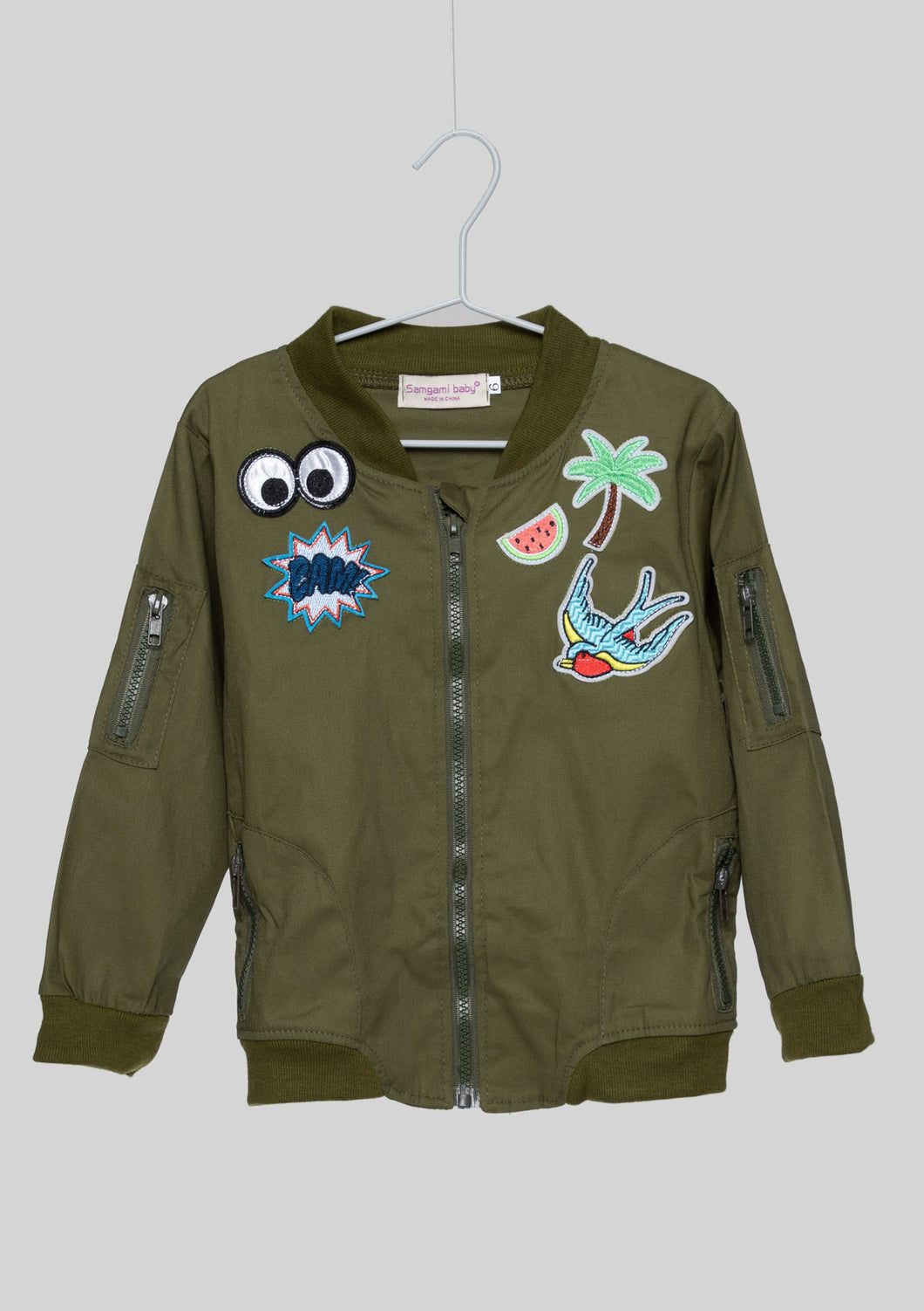 Embroidered Patch Baseball Jacket