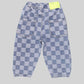 Checkered Denim Crop Pants