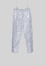 Load image into Gallery viewer, Chrome Silver Sequined Leggings